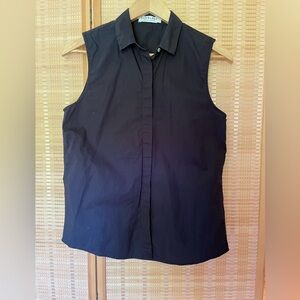 Everlane black sleeveless cotton oxford